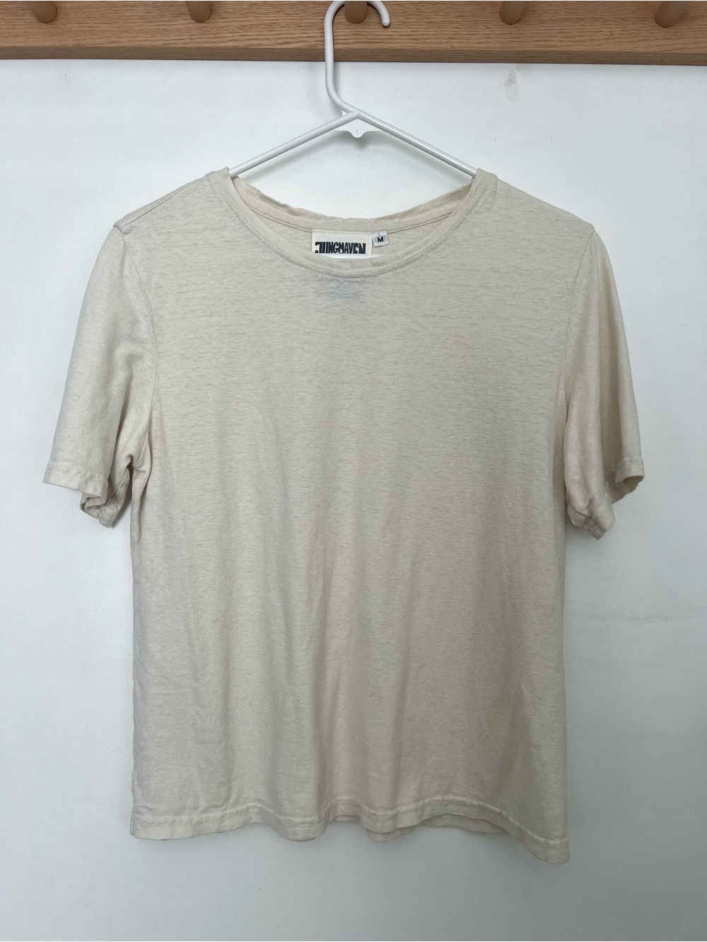 Jungmaven Women’s Cream Hemp Cotton Crew Neck T-Shirt M